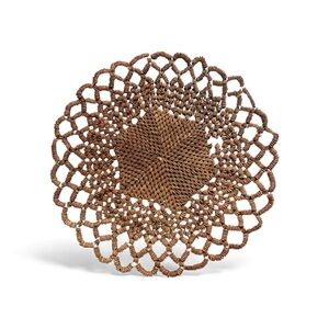 Set Of 6 Vintage Hawaiian Koa Seed Doilies / Mats. 3 Oval Shaped, 3 Round.